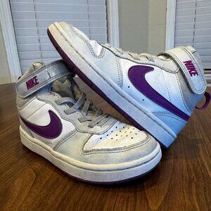 Nike Little Kids Court Borough Mid 2 | White/Purple | CD7783-009 | 12C